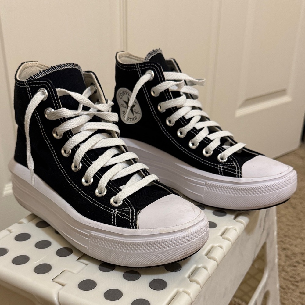 Converse Black and White High-Tops (Platforms)